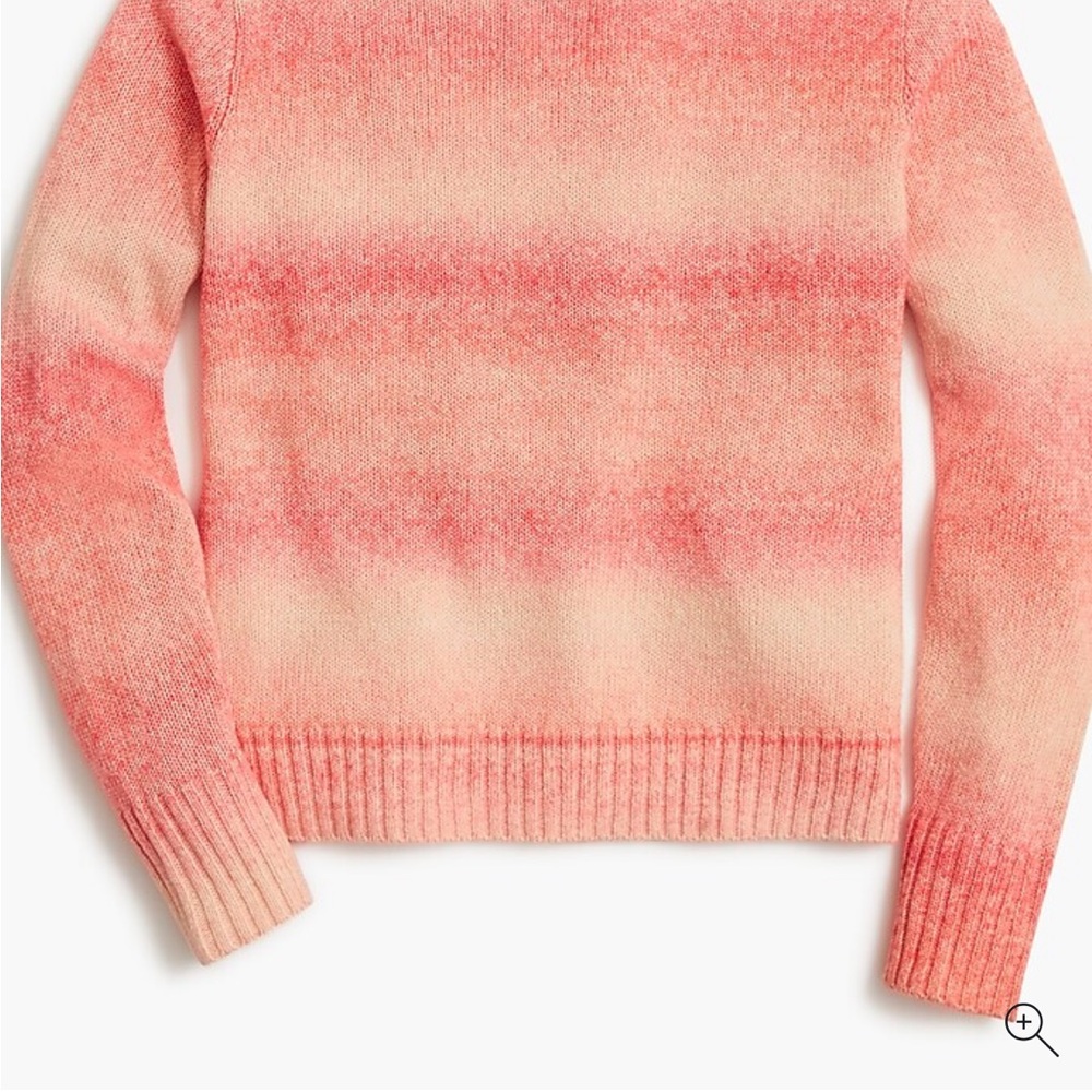 J. Crew Pink Crew Neck Sweater with Ombré Stripes